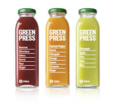 Green Press Juice Packaging Juice Branding Bottle Packaging