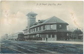 Cen Bay City Mi 1907 Terrific View Of The Pmrr Pere Marquette Railway Built The Bay City Pere Marquette Depot And Rail Yard In 1904 Depot Postmarked Bay City Bay City