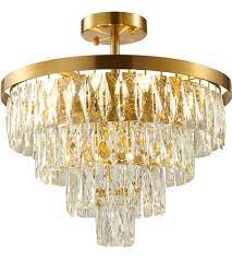 Kai crystal ceiling light flush mount modern luxury not dimmable led chandelier lamp with 6000k 30w 120lm/w smd5730 60leds lighting for bedroom foyer entry dining room(chrome round, 1 pack) 4.1 out of 5 stars 226 Bethel International Oc36c20g Canada 6 Light 20 Inch Gold Semi Flush Mount Ceiling Light