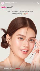 Snail White forgives Maris Racal. “To err is human, to forgive is divine,  keep glowing”.