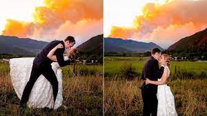 Maybe you would like to learn more about one of these? Wild Wedding Photos Bride And Groom Pose With Smoke Clouds From 416 Fire Abc7 Los Angeles