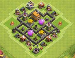 Apakah anda mencari gambar desain desain tata letak gambar template psd atau file vektor? Kumpulan Base Town Hall 4 Clash Of Clans War Hybrid Trophy Farming Gaming Tutorial Pedia