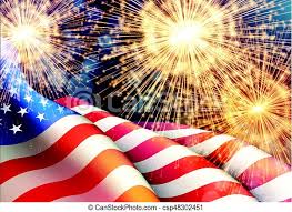 The clip art image is transparent background and png format which can be easily used for any free creative project. Fireworks Background For 4th Of July Independense Day With American Flag Vector Illustration Eps10 Canstock
