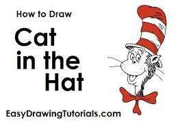 How To Draw Cat In The Hat How To Draw Cat Draw Cat Dr Seuss Drawings