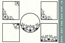 Download Floral Monogram Border Svg Flower Frame Svg 860280 Illustrations Design Bundles