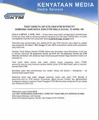 Maybe you would like to learn more about one of these? Ktmb Umum Tiket Keretapi Mula Dijual Pada 10 April 2019 Satu Johor
