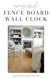 Modern farmhouse decor living room wall clock decor ideas. Diy Oversized Modern Farmhouse Wall Clock Interior Frugalista