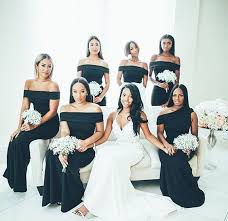 Nice 40 Black Bridesmaid Dresses Ideas Black And White Wedding Theme Black Bridesmaid Dresses Black Bridesmaids