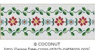 Flower Border 4 Free And Easy Printable Cross Stitch Pattern Stitch Patterns Cross Stitch Patterns Cross Stitch Borders