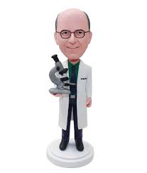 Custom Bobbleheads Take A Microscope Doll Wearing A White Coat Bobblehead Doll Bobble Head Customized Gifts