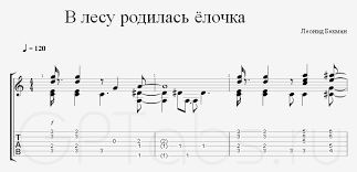 V Lesu Rodilas Yolochka Leonid Bekman Noty Tabulatura Dlya Gitary