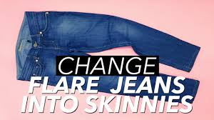 how to make skinny jeans from flare or boot cut jeans withwendy