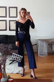 Navy faux fur coat, black fur stole and earmuffs, rebecca minkoff polka dot navy and white skirt, navy bcbg pinstripe blazer cape, black leather gloves. Buy Black And Navy Outfit Cheap Online