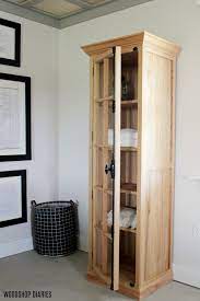 See more ideas about linen cabinet, closet bedroom, linen closet. Diy Linen Cabinet With Glass Door Plans And Tutorial