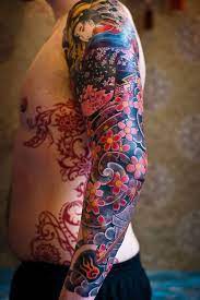 Commonly Found In Eastern Cultures Such As Japanese And Chinese Cherry Blossom Or Sakura Is Probably The Sec Tattoo Japanese Style Sleeve Tattoos Tebori Tattoo