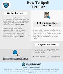 How To Spell Truer And How To Misspell It Too Spellcheck Net