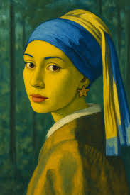 Mary's colour pattern resembles Girl with a Pearl Earring by Vermeer