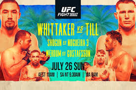 Sonnen (also known as ufc fight night 26) was a mixed martial arts event held on august 17, 2013, at the td garden in boston. Ufc Fight Night Whittaker Vs Till Better At The Pub