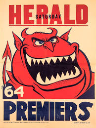 Melbourne 1964 Original Weg Poster Afl Premiership Australian Football Afl