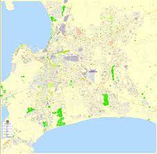 On this map of cape town you will not only notice the geographical location of the mother city, but also see that the table mountain massif very much dominates cape town's city layout. Cape Town Printable Map South Africa Exact Vector Map Street G View Plan Of The City