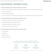 There is no bill to pay later. Quiz Worksheet Receivables Turnover Study Com