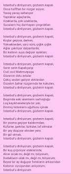 Istanbul U Dinliyorum Orhan Veli Kanik Siir