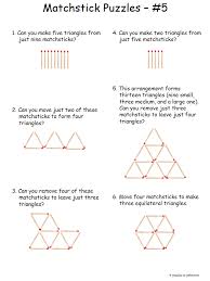 Matchstick tricks, 5 matchstick puzzles with solution, in this video i show you 5 matchstick tricks puzzles. Triangle Matchstick Puzzles Maths Puzzles Brain Teasers For Kids Printable Brain Teasers