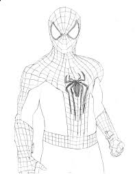 Draw a short vertical line coming down from each side of the jaw where it meets the side of the head. The Amazing Spider Man Sketch At Paintingvalley Com Explore Collection Of The Amazing Spider Man Sketch