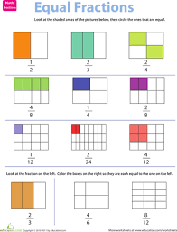 Fraction Practice Equivalent Fractions Worksheet Education Com Equivalent Fractions Fraction Practice Fractions