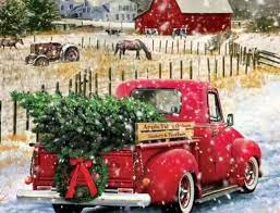 Ornaments A Large Number Of Hand Made Vintage And One Of A Kind Goods And Their Personal Gifts R Christmas Red Truck Red Christmas Decor Christmas Paintings