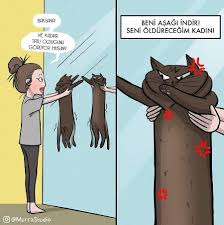 Sevgilisi Ve Kedisiyle Yasayan Herkesin Kendinden Bir Parca Bulacagi 21 Enfes Illustrasyon Hayvan Viralleri Kedi Hayvan Sozleri