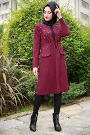 Omuzlari Biritli Incili Suet Kap Mdp3091 Sarabi Winter Outfits Women Hijab Fashion Clothes For Women
