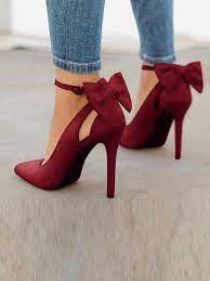 High heel stilettos, pumps, sandals and more. Weinrot Punkt Zehe Cut Out Schleife Fesselriemen Stiletto Pumps Elegant High Heels Damen Schuhe Sale