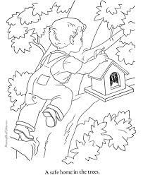 little boy putting up a bird feeder vintage coloring books coloring for kids coloring books