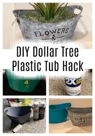 Grab some twine, rope, and burlap ribbon from the dollar tree the next time you are there! Dollar Tree Plastic Tub Hack Faux Galvanized Tin Craftbits Com
