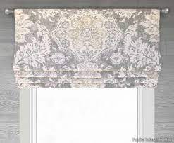 54 w x 19l 2 header and 3 rod pocket with 1/2 side hems. Belmont Traditional Neutral Floral Faux Roman Shade Valance
