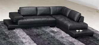 Lesa genuine leather 88 square arm sofa. Modern Black Leather Sectional Sofa Tos Fy633 1 Bl