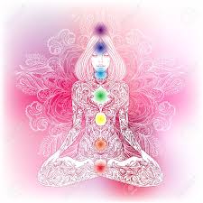 Woman Ornate Silhouette Sitting In Lotus Pose Meditation Aura Chakra Meditation Art Chakra Art Meditation Art