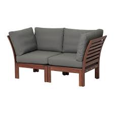 Applaro Brown Stained Froson Duvholmen Dark Grey 2 Seat Modular Sofa Outdoor Ikea Ikea Outdoor Sofa Wooden Outdoor Furniture