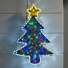Tinsel Christmas Tree Led Rope Light Silhouette Tinsel Christmas Tree Christmas Decorations Tree Led Christmas Tree Lights
