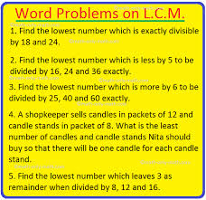 Daily word problem worksheets for 1st grade students. Word Problems On L C M L C M Word Problems Questions On Lcm