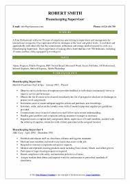 Housekeeping Supervisor Resume Samples Qwikresume