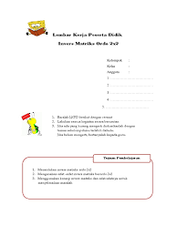 Namun hanya berlaku untuk matriks yang berordo 2x2. Lembar Kerja Peserta Didik