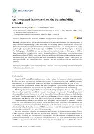 Pdf An Integrated Framework On The Sustainability Of Smes