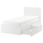 MALM High bed frame/2 storage boxes, white/LurÃ¶y, Twin Ikea