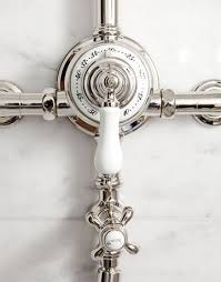 The Appeal Of Exposed Thermostatic Shower Systems French Bathroom Parisian Bathroom Guest Bathroom