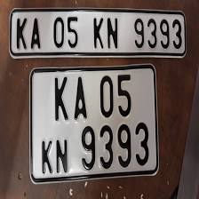 TWO WHEELER NUMBER PLATE