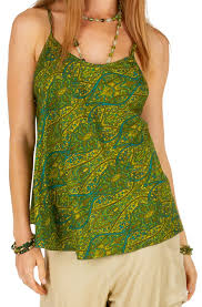 Vous cherchez des debardeurs pullin ? Debardeur Femme Colore Aux Imprimes Boheme Kindia Vert
