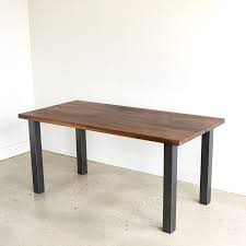 Industrial Walnut Post Leg Dining Table What We Make Dining Table Dining Table Legs Walnut Dining Table
