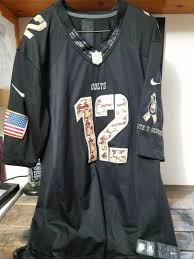 Andrew luck #12 indianapolis colts jersey nike nfl blue and black special rare. Andrew Luck Salute To Service Jersey Black Indianapolis Colts Nike Nfl Xxl 2xl 1900702618